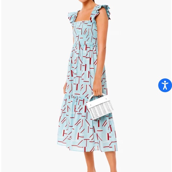 NWT Tuckernuck Rory Flutter Sleeve Dress in Blue, Size Small - Picture 2 of 7